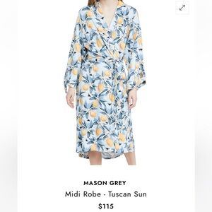 Mason Grey Lemon Robe & matching swaddle with hat